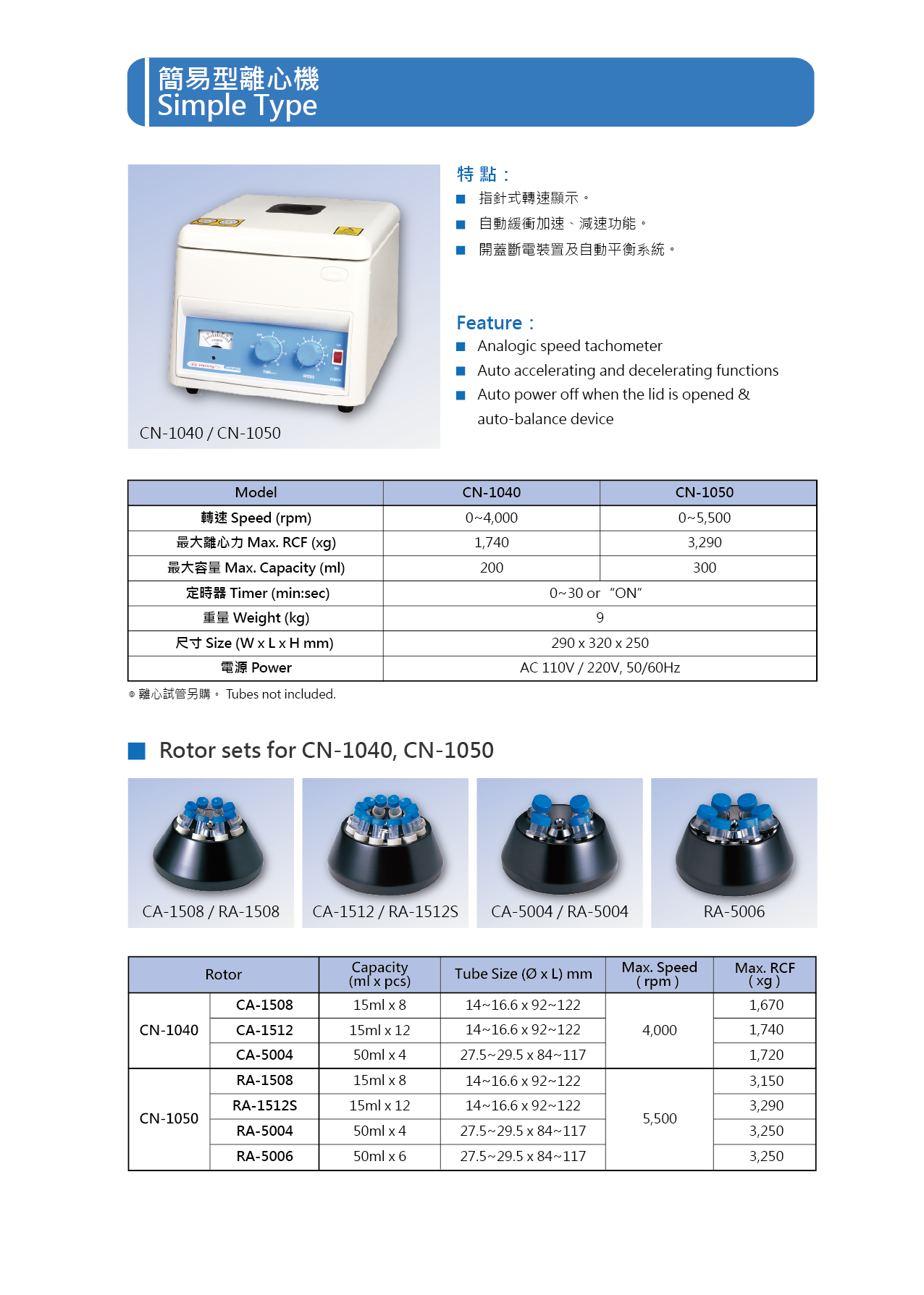 簡易型離心機CN-1040 - 產品資訊-祥泰精機- 祥泰精機股份有限公司